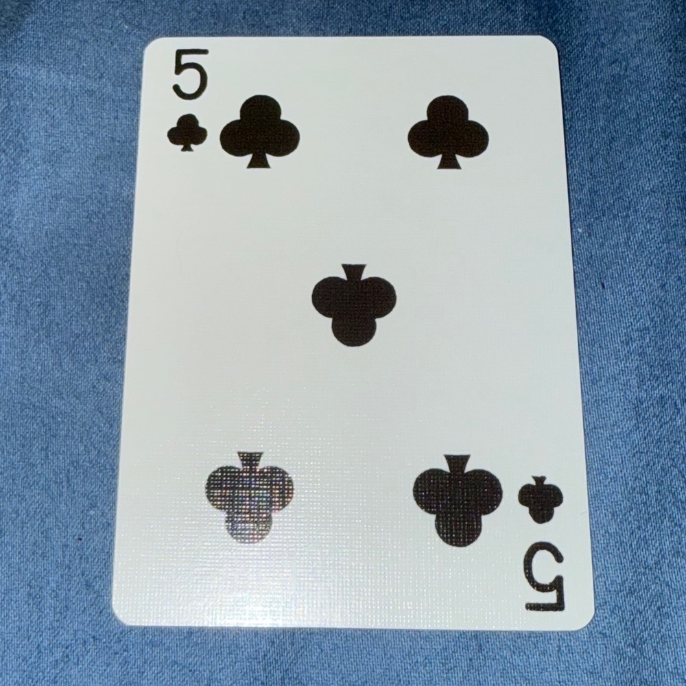 Coach Gold Trim Five of Clubs Playing Card